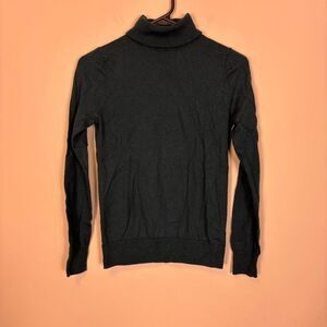 J.‎ Crew Dark Green 100% Merino Wool Turtleneck Pullover Sweater Small